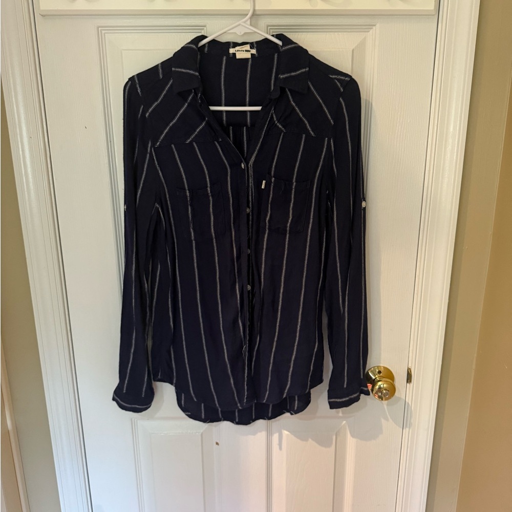 Levi's Dark Blue Shirt with White Stripes